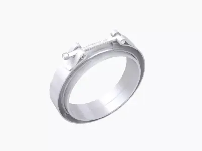 Generic Stainless Steel V-Band clamp Low-poly 3D model