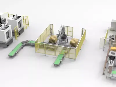 Large manipulator layout equipment line 3D model