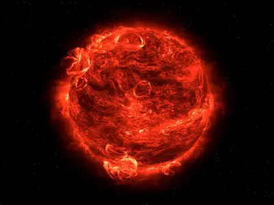 Volumetric Sun Surface And Flares Animated For Blender 3D model