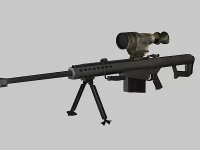 Sniper Denel 6NTW-20 Low-Poly 3D Model Low-poly 3D model