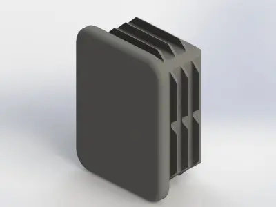 Set of rectangular plugs Low-poly 3D model