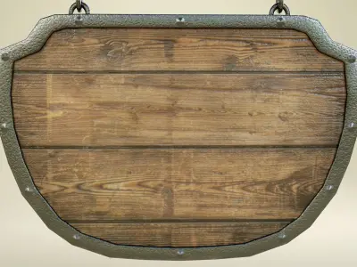 Medival Sign Set Low-poly 3D model