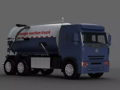 green vehicle truck garbage car tractor white garbage truck 3D model