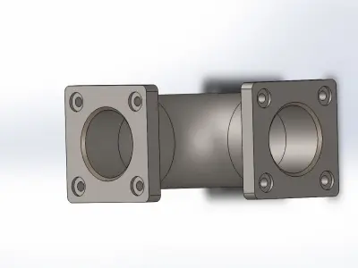 Pipe and flange 3D model