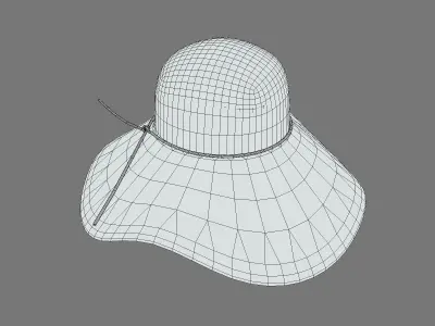  Summer Beach Sun Hats Low Poly PBR Realistic Low-poly 3D model