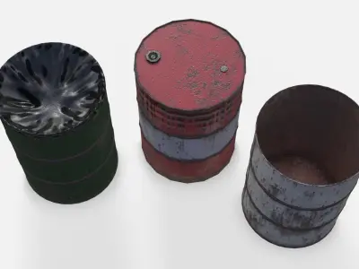 Barrels Asset 02 Low-poly 3D model