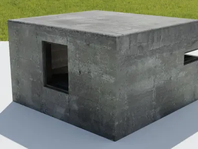 WW2 Bunker Low-poly 3D model