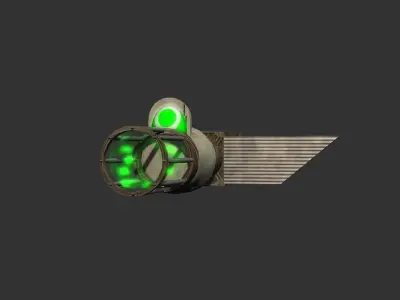 Green Eye Cyclops Laser Cannon Low-poly 3D model