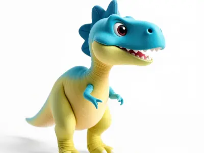 Cute Cartoon Dinosaur D Model Pack Low-poly 3D model