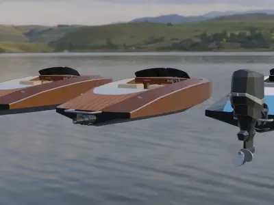 Low Poly Speed Boats Low-poly 3D model