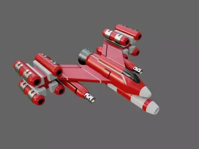 Attack Spacecraft - Nave Low-poly 3D model