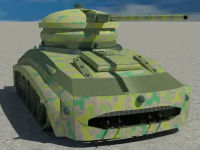 Tank 3D model textured 3D model