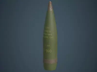 Artillery Projectile 1B Low-poly 3D model