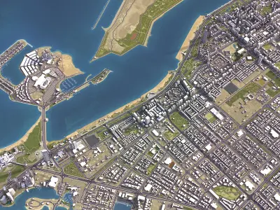 Abu Dhabi Low-poly 3D model