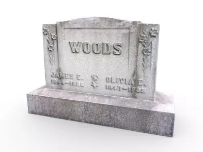 Gravestone woods tombstone Low-poly 3D model