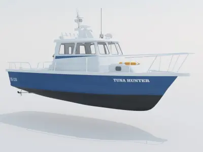 Fishing Motor Boat - Tuna Hunter 3D model