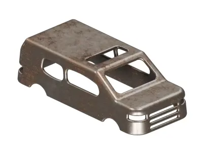 Rusty Passenger Car Frame 3D model