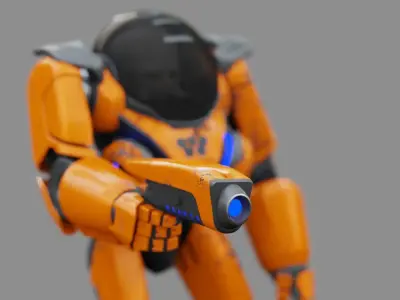 CYBORG ALIEN FIGHTER   rigged character 3D model