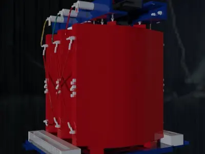 Dry-Type Transformer Low-poly 3D model