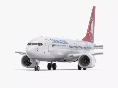 Boeing 737-800 MAX Turkish Airlines 3D model
