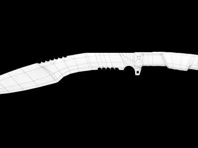 Kukri Knife PBR Game Ready Low Ploy Low-poly 3D model