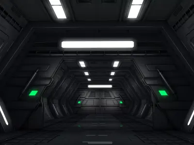 Sci Fi Corridor Interior 3D model