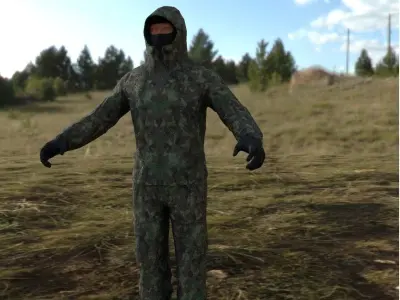 Military character Free low-poly 3D model