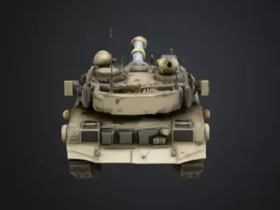 Steampunk M1 Abrams Tank Low-poly 3D model