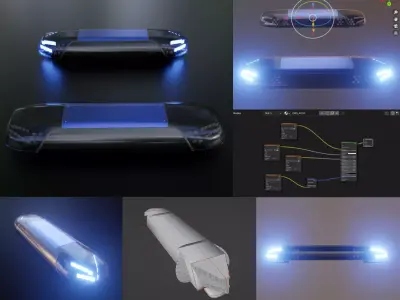 Animated DBS 4000 BE Lightbar Low-poly 3D model