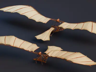 Da Vinci Inventions - Ornihopters Low-poly 3D model