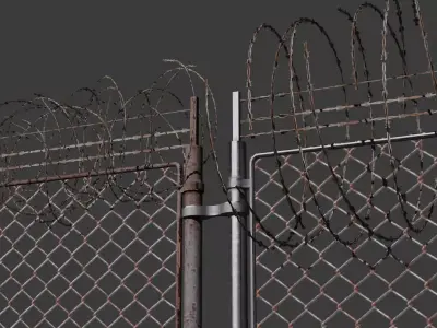 fence pack 001 Free low-poly 3D model
