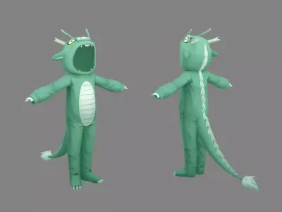 Cartoon loong costume - Chinese dragon Low-poly 3D model