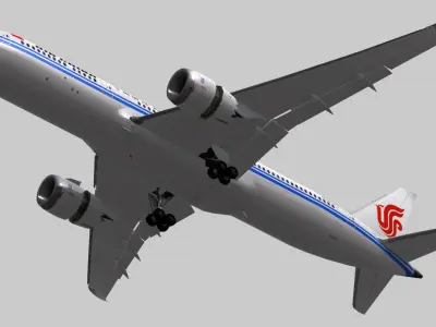 Boeing 787-9 Dreamliner Air China Low-poly 3D model