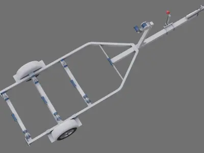 Boat Trailer 1A Low-poly 3D model