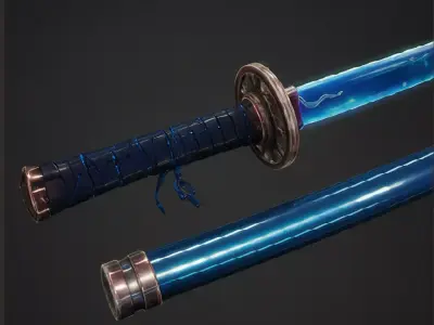 Stormbreaker Katana Low-poly 3D model