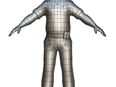 LowPoly Man Boss Slave Driver Chief Solder Low-poly 3D model