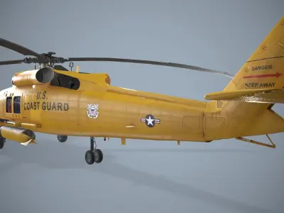Sikorsky MH-60T Jay Hawk Complex Animation Low-poly 3D model