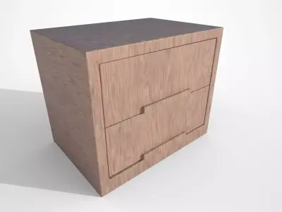 Bedside Table Wood Free 3D model purchase