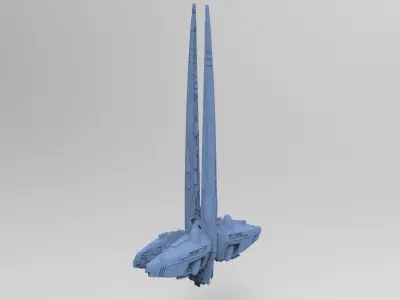 Wraith Interceptor architecture tall 1 3D model