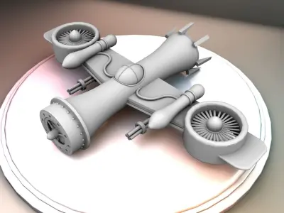 Stylized Spaceship 3D Model Low-poly 3D model