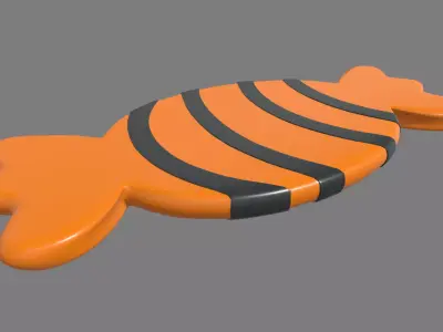 Candy Candy orange and fish Low-poly 3D model