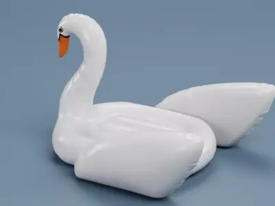 Inflatable Swan Pool Float Low-poly 3D model