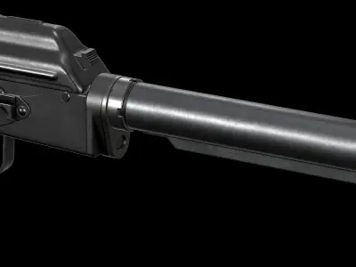 AK - Stock - AR15 Adapter Low-poly 3D model