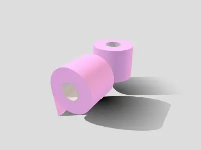 Toilet Paper Low-poly 3D model