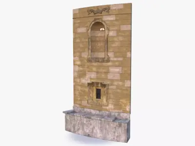 Brick Wall 0002 Modular Low-poly 3D model