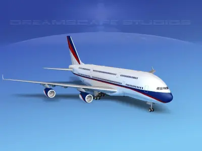 Airbus A380-800 Corporate 3D model