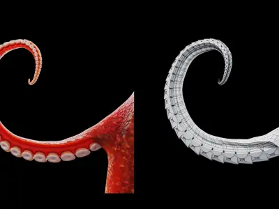 Animated Octopus Low-poly 3D model