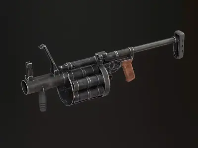 RG-6 grenade launcher dwarf Low-poly 3D model