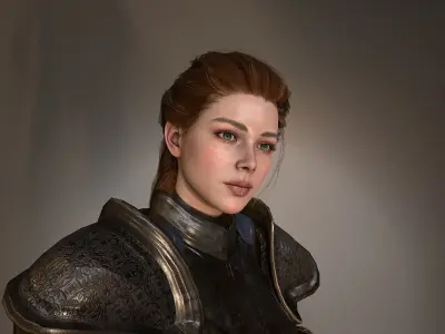 Paladin Lady Low-poly 3D model