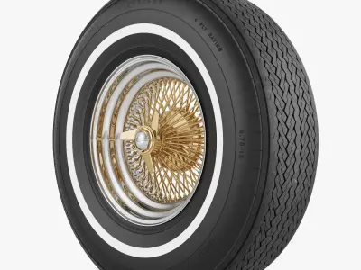 Wire Wheel Tire Firestone 3D model